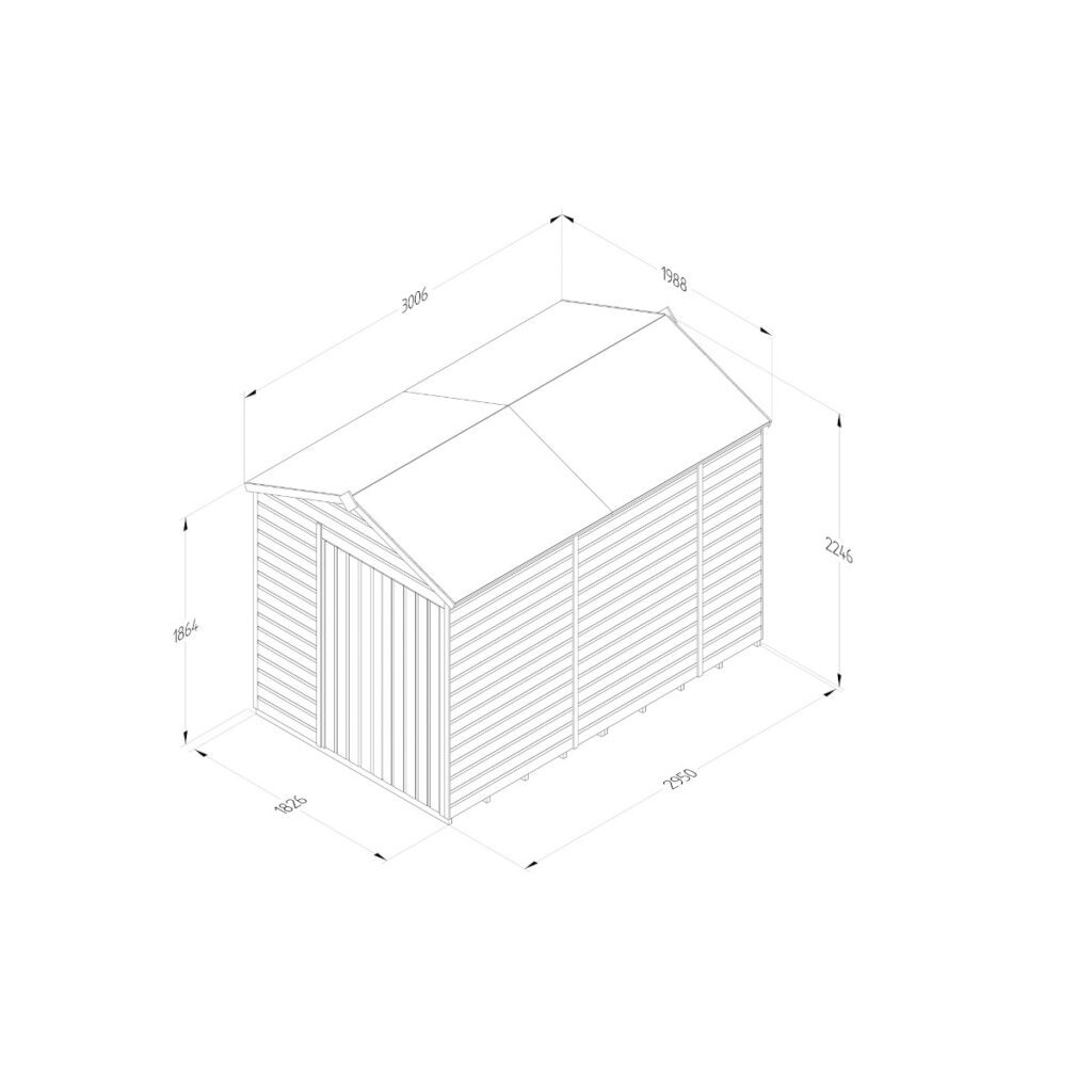 Beckwood 6×10 Apex Shed – No Windows – Double Door 5013053196977 2